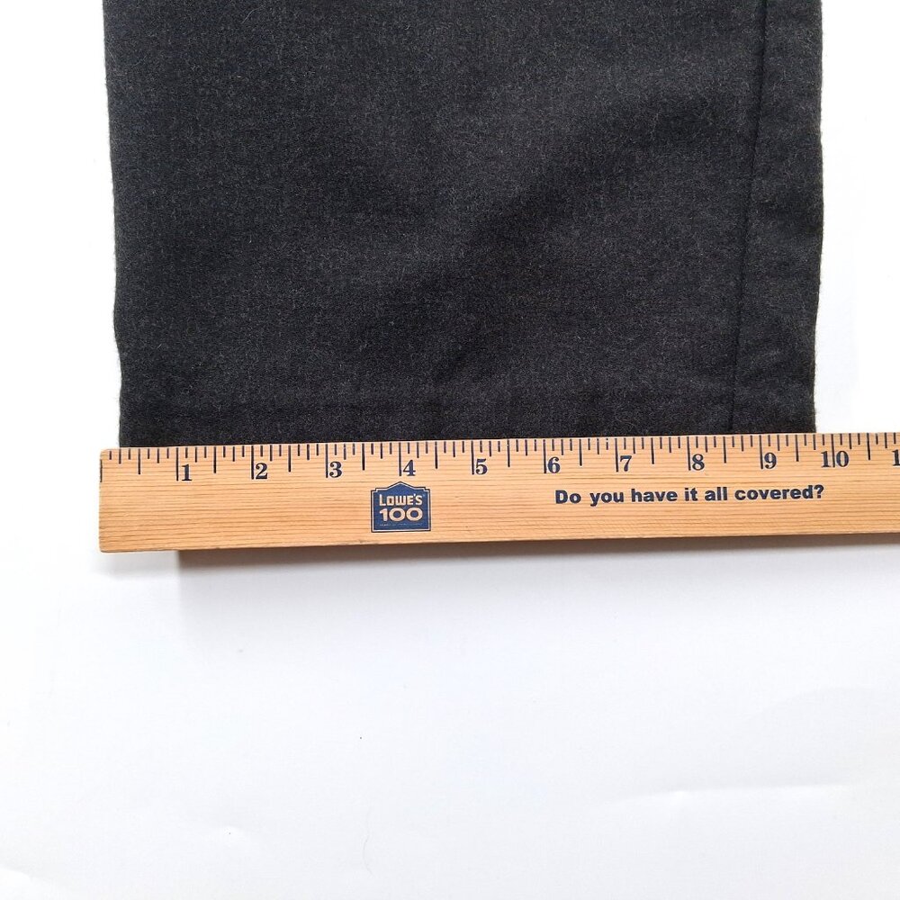 GARY GRAHAM Gray Merino Wool Fold Over Waist Leather Trim Avant Garde Pants 6 - Picture 16 of 16